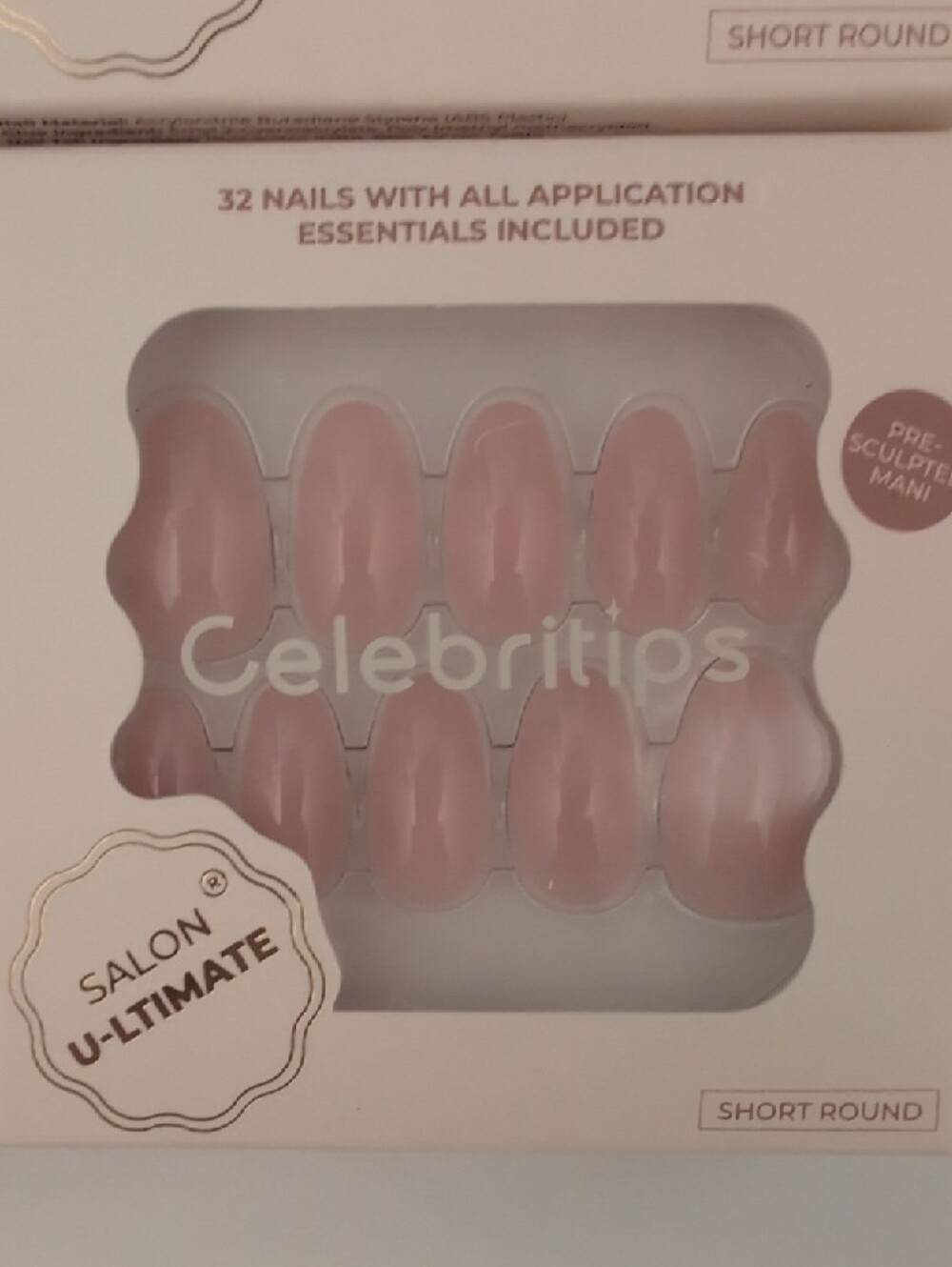 Lot Of 6 NEW Celebritips Salon Ultimate Round Short Nails Pink Clean Pink - Picture 2 of 4